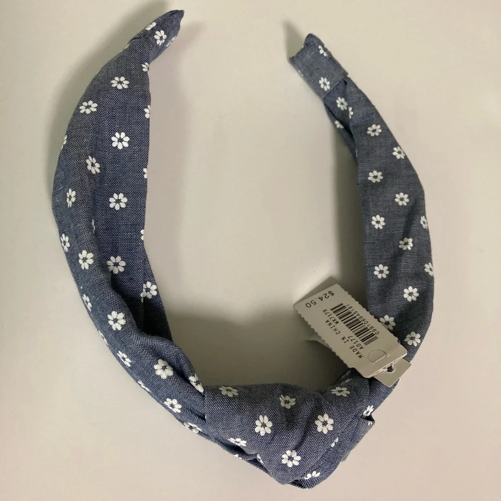 Crewcuts Headband flower daisy with denim (NEW)